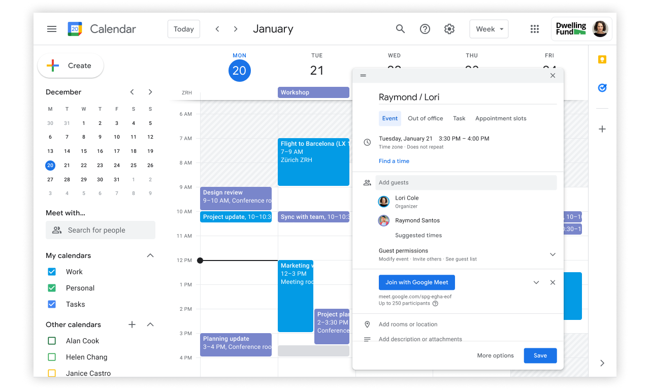 Google Calendar for students